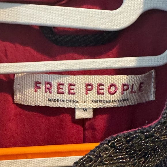 Free People Military Style Raw Edge Jacket size Medium Color Navy - Picture 9 of 11